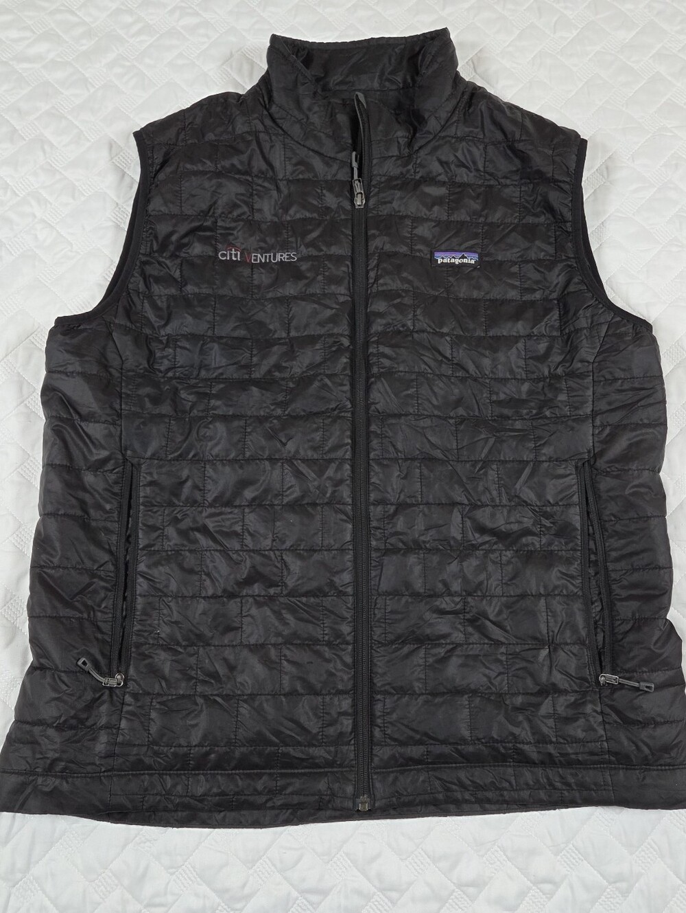 Patagonia Nano Puff Vest Men's XL Black Citi Ventures Corporate Finance Logo